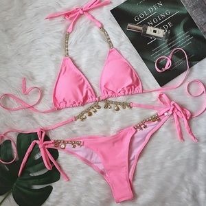 Pink Rhinestone Bikini